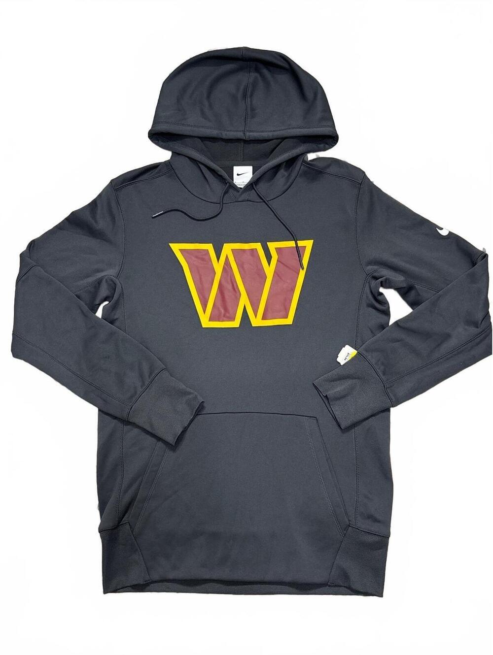 Nike Gray Hoodie with Maroon and Yellow 'W' Logo - Size Small